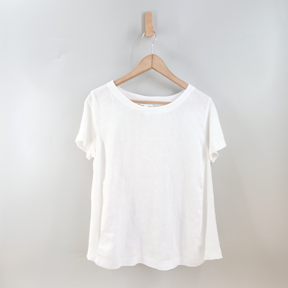 J. Jill White Short Sleeve Crewneck Tee